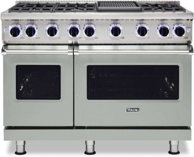 Viking® 7 Series 48" Arctic Grey Pro Style Natural Gas Range with 12" Reversible Griddle-0