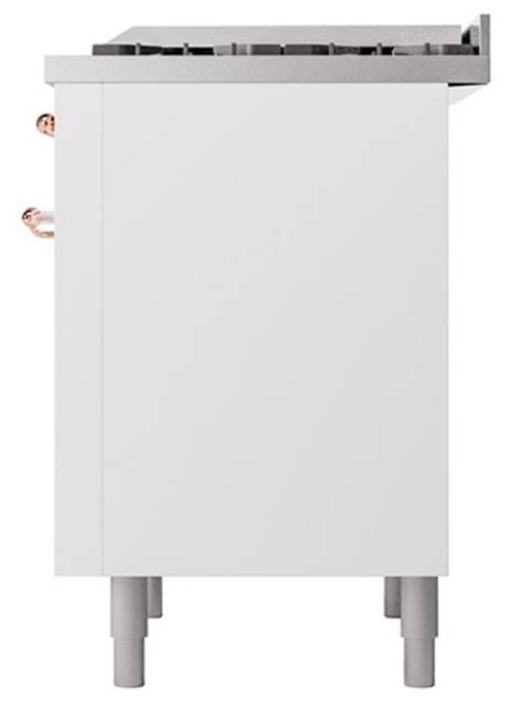 Ilve® Nostalgie II Noblesse 36'' White Pro Style Dual Fuel Range with Copper Trim-3