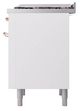 Ilve® Nostalgie II Noblesse 36'' White Pro Style Dual Fuel Range with Copper Trim-3