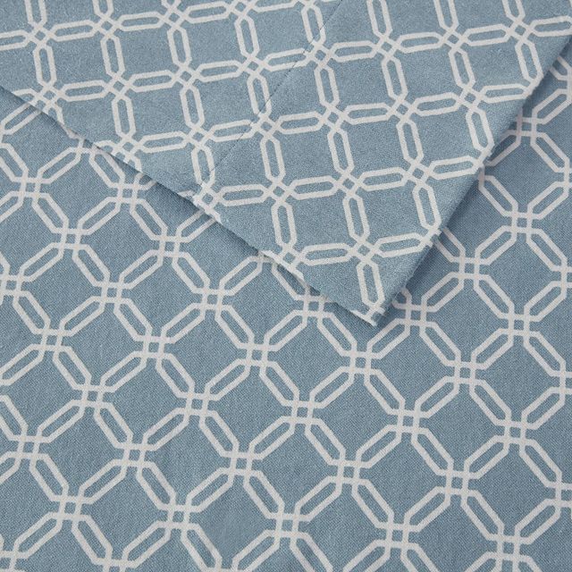 Olliix by True North by Sleep Philosophy Blue Geo Twin XL Cozy 100% Cotton Flannel Printed Sheet Set-1