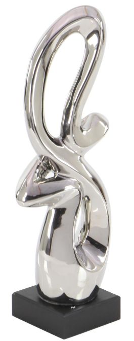 Deco Marche Silver Abstract Swirl with Black Base-2