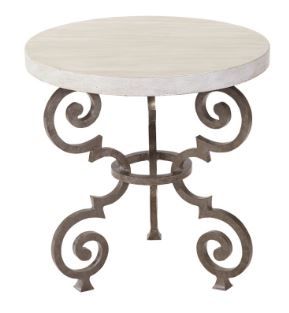 Lane Venture® Hemingway Florentine Aged Gun Metal Round End Table-0