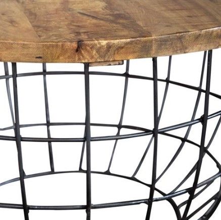 Liberty Furniture Akins Weathered Honey Accent Tables with Gunmetal Nesting Caged -6