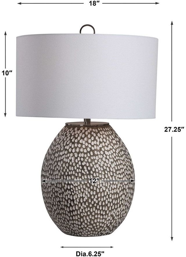Uttermost® Cyprien Rustic Gray/Crackled Gloss White Table Lamp-2