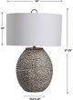 Uttermost® Cyprien Rustic Gray/Crackled Gloss White Table Lamp-2