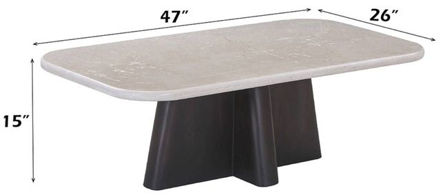 ACME Furniture Jacory Bottocino Marble Top Coffee Table with Espresso Base-1