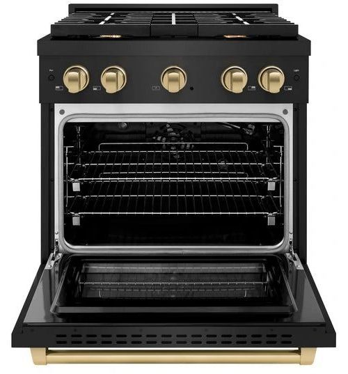 ZLINE Autograph Edition 30" Black Stainless Steel Pro Style Gas Range-1