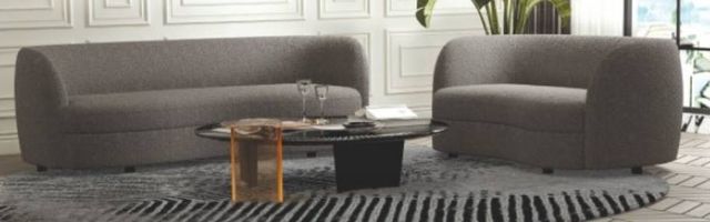 Furniture of America® Versoix 2-Piece Charcoal Gray Sofa Set-0