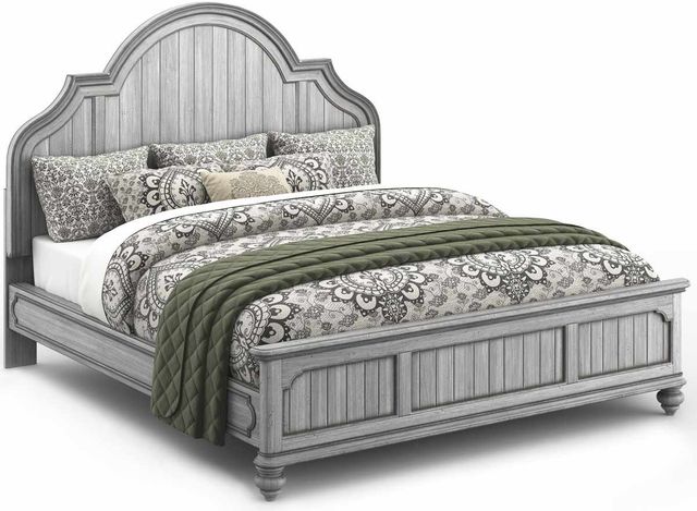 Flexsteel® Plymouth® Distressed Graywash King Bed-0