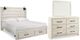 Signature Design by Ashley® Cambeck 3-Piece Whitewash White King Panel Storage Bed Set-0