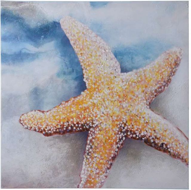 Stylecraft Seaside 4-Piece Blue/Light Blue/Light Gray/Light Orange Wall Art Set-3