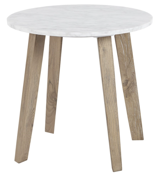 Olliix by INK+IVY Milo White End Table with Ash Legs-0