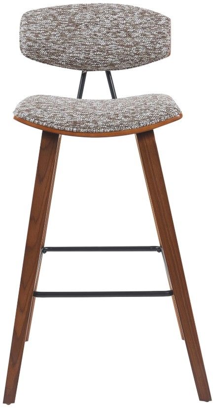 Armen Living Fox 2-Piece Speckled Brown/Walnut Barstool Set-2