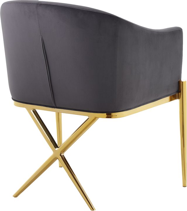 Meridian Furniture Xavier Gray/Gold Velvet Dining Chair-2