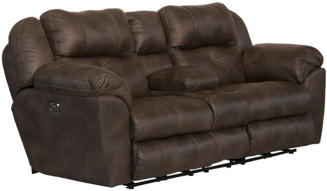 Catnapper® Ferrington Dusk Power Headrest Power Lay Flat Reclining Console Loveseat-0
