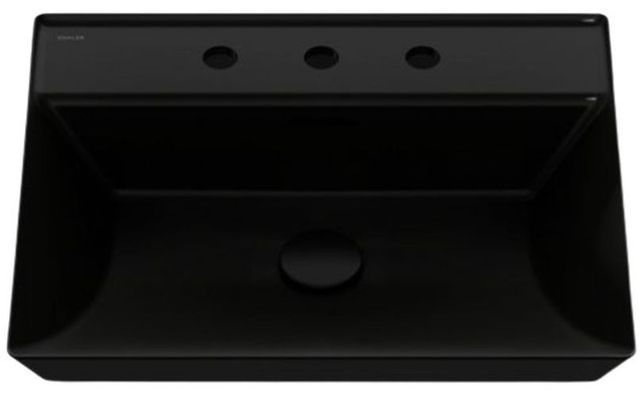 Kohler Brazn® Honed Black 23" x 19" Rectangular Vessel Bathroom Sink-4