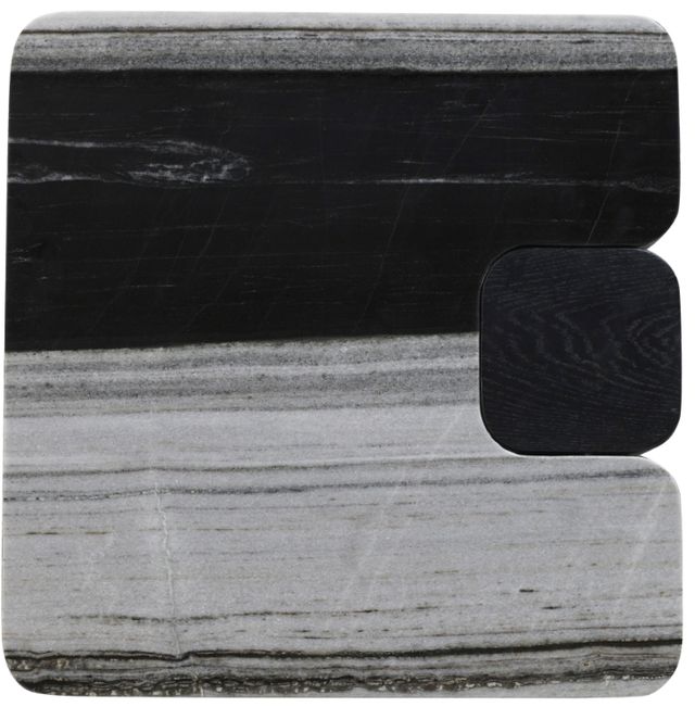 Meridian Furniture Ravenna Panda Marble End Table with Black Base-4