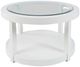 Jofran Inc. Urban Icon Glass Top Round Coffee Table with White Base-2