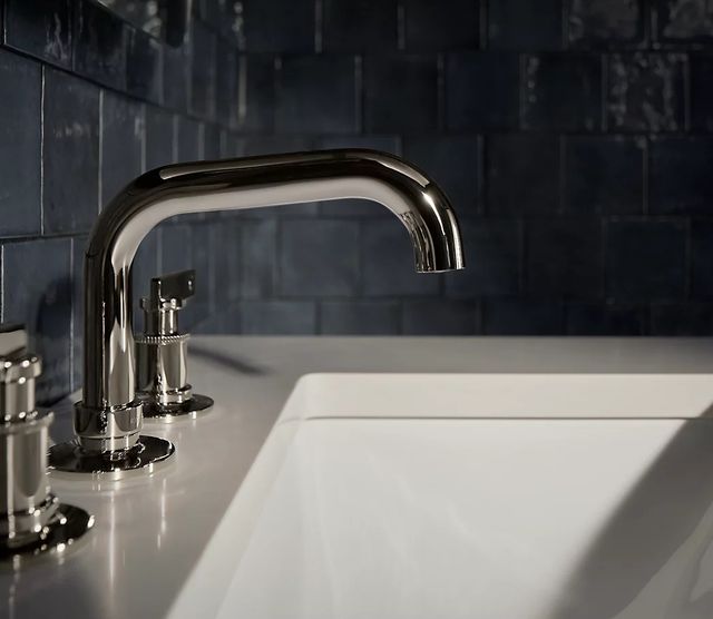 KOHLER® Castia™ Vibrant Brushed Nickel 1.0 GM Widespread Bathroom Sink Faucet-4
