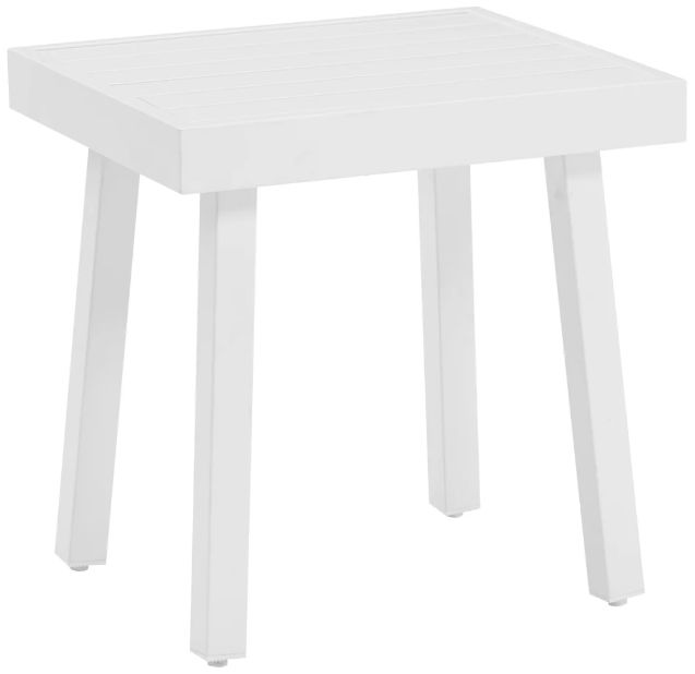 Linon Alora White Aluminum Outdoor Side Table-0