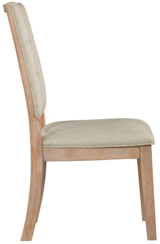 Homelegance® Aberdeen Beige/Distressed Light Oak Side Chair-2