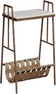 Hammary® Hidden Treasures White Saffiano Magazine Table with Brown Base-0