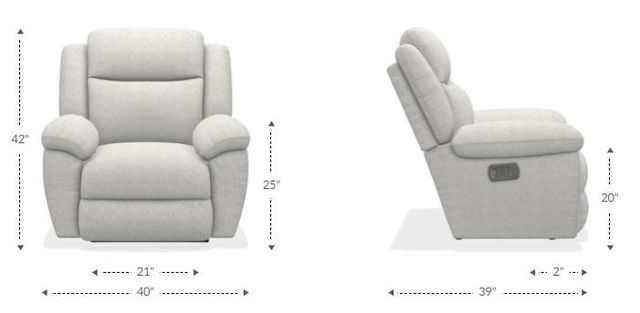 La-Z-Boy® Joel Smoke Power Wall Recliner with Headrest and Lumbar-3