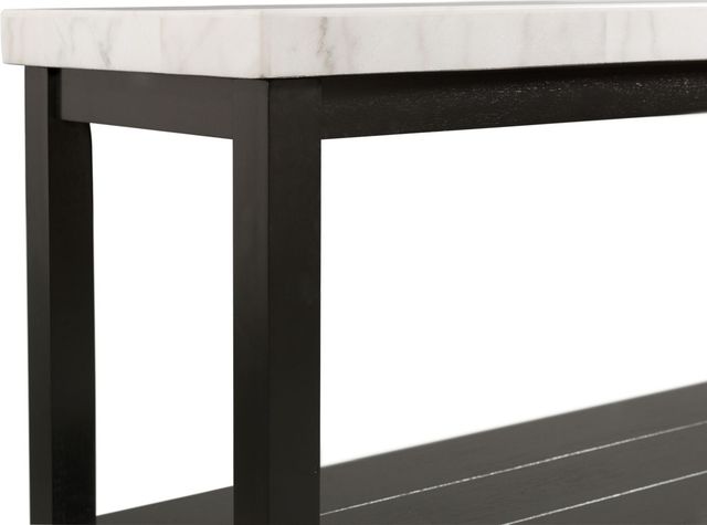 Elements International Marcello White Sofa Table with Black Base-3