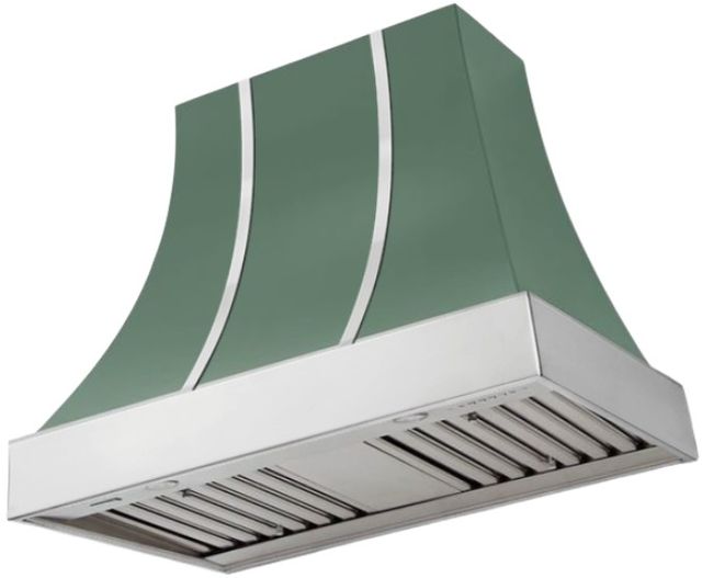 AGA Cascade 36" Mineral Green Wall Mounted Range Hood  with Polished Chrome Trim-0