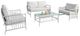 Furniture of America® Shomari 4-Piece White Fabric/Metal Outdoor Conversation Set-0
