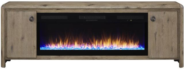 Bernards Pagosa 2-Piece Beige Fireplace Console with 50" Crystals Set-1