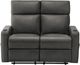 Monarch Specialties Inc. Grey Faux Leather Manual Reclining Loveseat with Cupholders-0