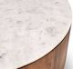 Classic Home Josie White 46" Round Coffee Table with Hickory Brown Base-2