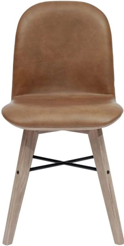 Moe's Home Collection Napoli 2-Piece Tan Leather Dining Chair Set-1