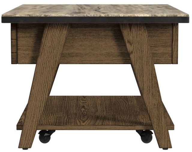 Null Furniture Oak Park Rustic Oak Top Lift-Top Cocktail Table with Natural Oak Base-3