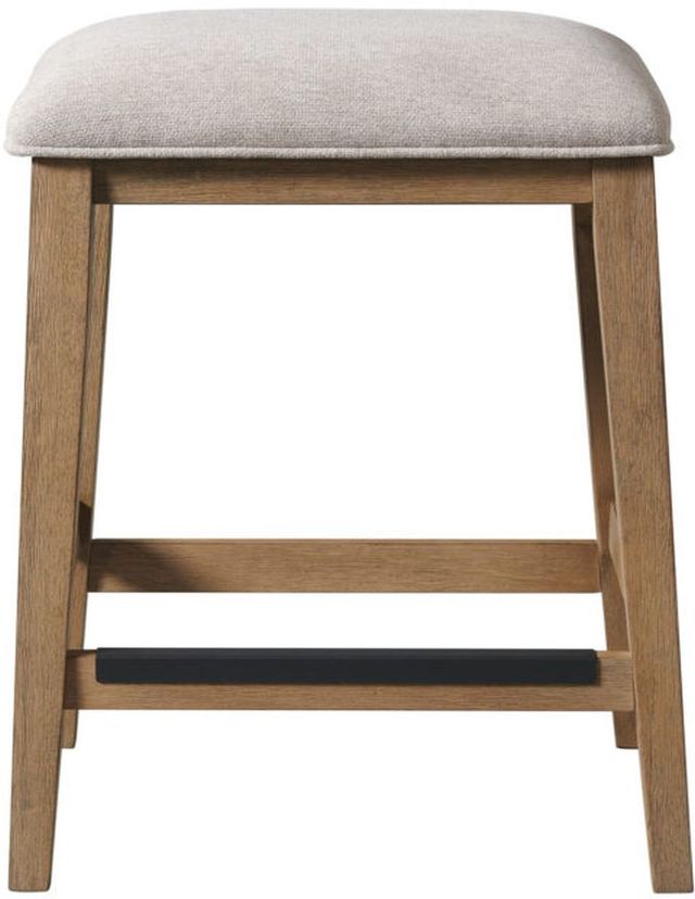 Intercon Landmark Beige/Weathered Oak Backless Stool-2