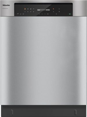 Front view of the Miele 24" Clean Touch Steel Built In Dishwasher