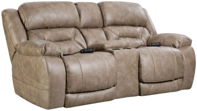 HomeStretch Enterprise Mushroom Power Reclining Loveseat with Console-0