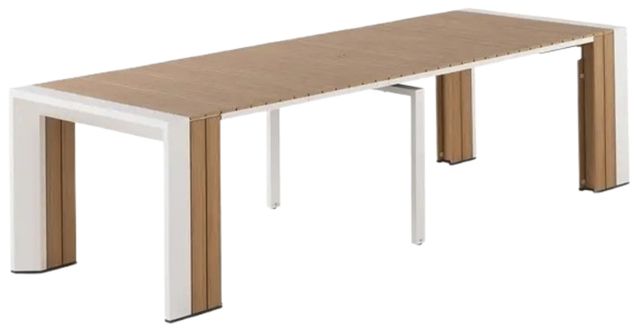 Transformer Table Transformer Light Gray/Light Oak Aluminum/Polystyrene Outdoor Extendable Dining Table-1
