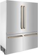 ZLINE Autograph Edition 60" 32.2 Cu. Ft. Stainless Steel Built In French Door Refrigerator with Water Dispenser and Ice Maker in Polished Gold Accents-2