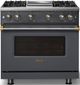 Viking® 5 Series 36" Cast Black Pro Style Gas (NG) Range with Brushed Brass Trim-4
