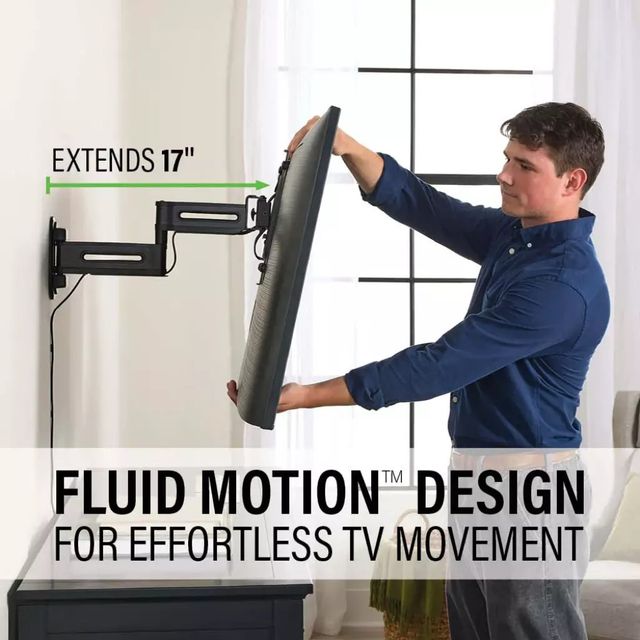 Sanus® Black Advanced Full-Motion 4D® + Shift™ TV Wall Mount for 19"-43" TVs-4