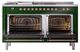 Ilve® Nostalgie II Noblesse 60'' Emerald Green Pro Style Dual Fuel Range with Copper Trim-1
