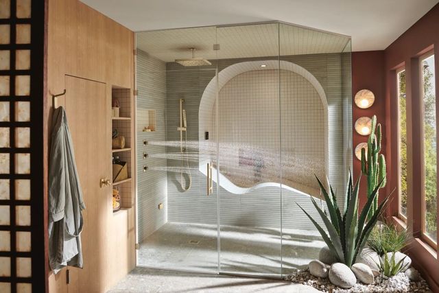 Brizo Essential™ Brilliance® Luxe Gold® 6" Ceiling Mount Shower Arm and Square Flange-3