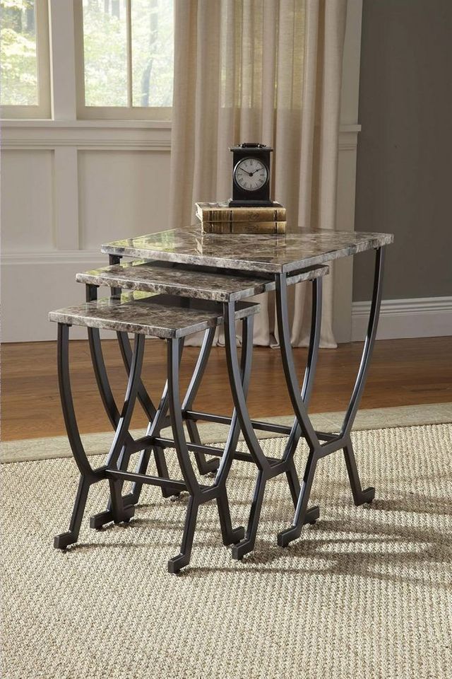 HH2 Home Monaco Matte Espresso Nesting Tables with Black Metal Base-3