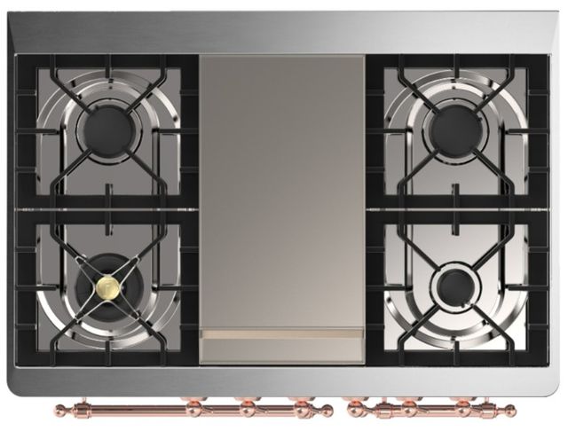 Ilve® Majestic III 40" Custom Pro Style Dual Fuel Liquid Propane Range with Triple Glass Door and Copper Trim-2