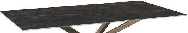 Amisco Customizable Asterisk Black Marble Porcelain 71.5" Rectangular Table with Starburst Stand-1