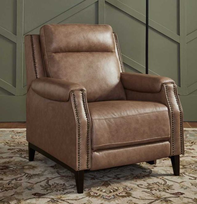 Liberty Furniture Rawling York Sand Leather Manual Pushback Recliner-1