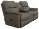 La-Z-Boy® Trouper Gray Leather Manual Reclining Loveseat with Console-0