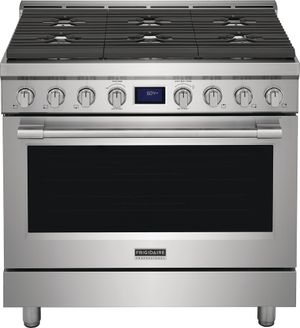 Front view of the Frigidaire Professional® 36" Stainless Steel Pro Style Gas Range